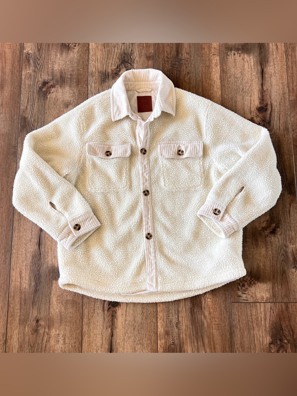 Rip Curl High Tide Fleece Sherpa Women’s Jacket Oversized Ivory Size Medium